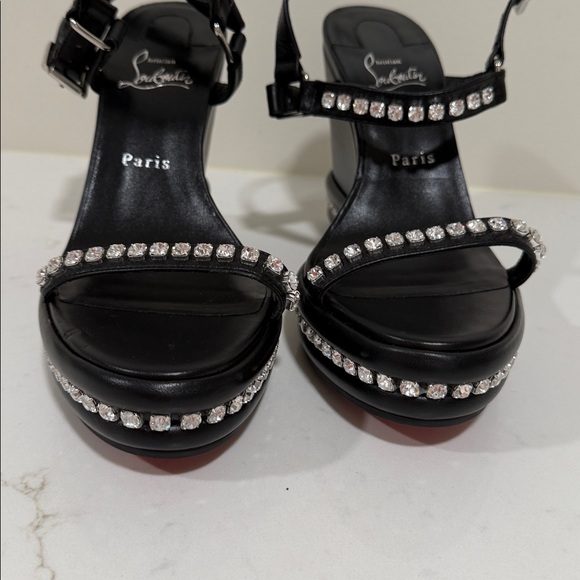 Christian Louboutin Pyrastrass 110mm leather wedge sandal with crystals size 40 - Picture 8 of 12